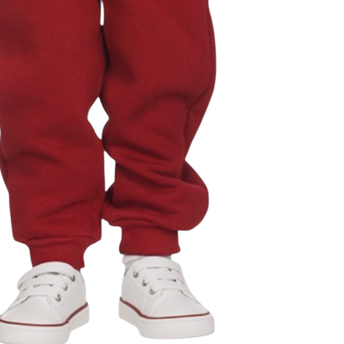 Μπορντό παντελόνι φόρμας με λάστιχο στη μέση και τελειώματα