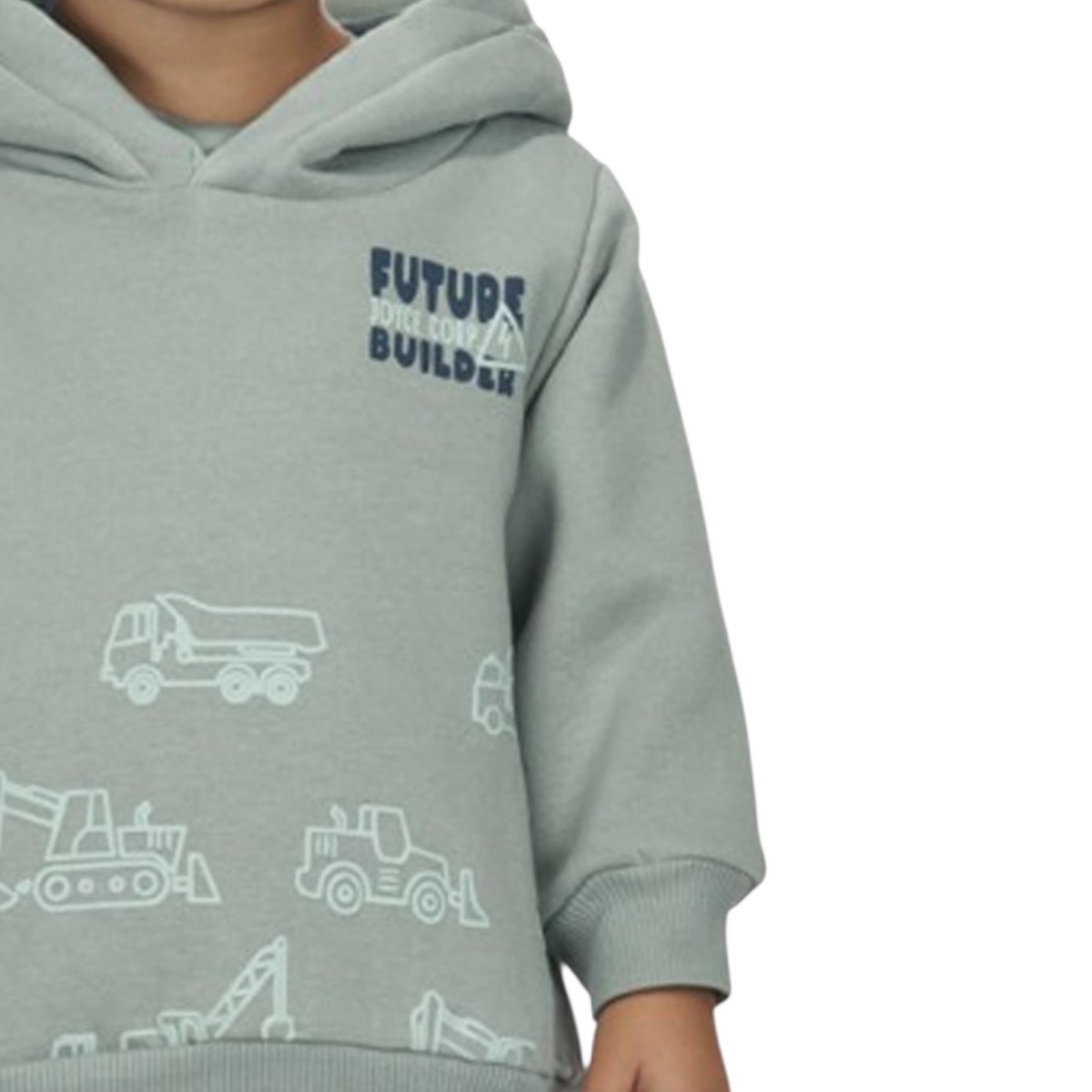 Χειμερινό σετ φόρμας αγόρι με κουκούλα σε πράσινο και μπλε χρώμα