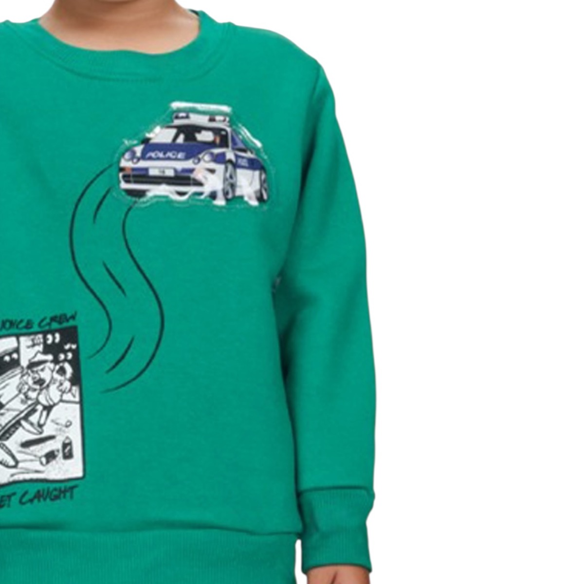 Joyce σετ φόρμας Green Police πράσινη μπλούζα με φωτιζόμενη στάμπα