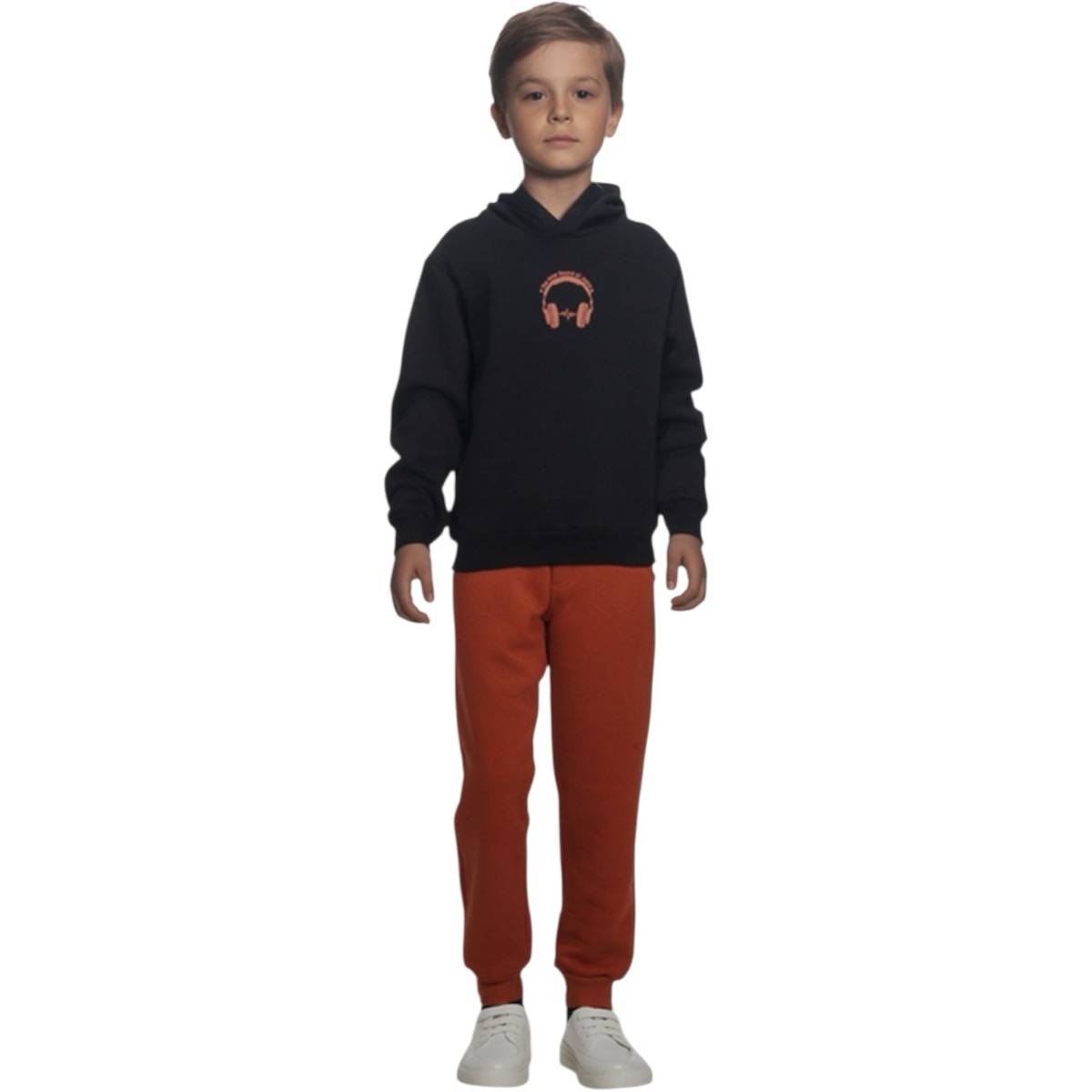 Joyce σετ φόρμας Black Sound μαύρη μπλούζα με κουκούλα