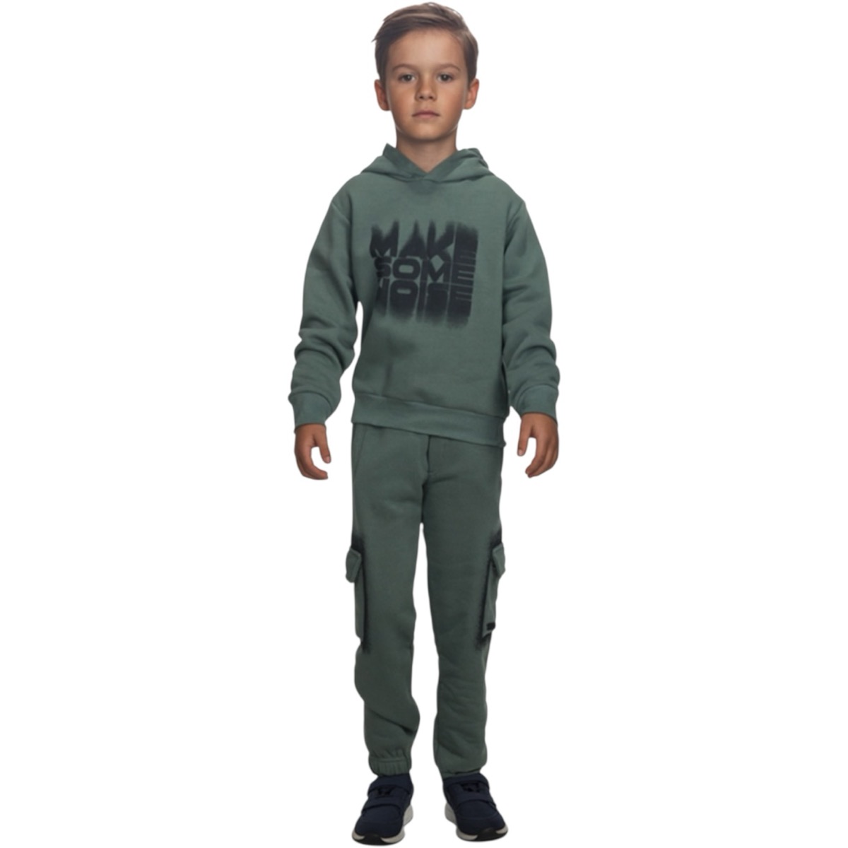 Joyce σετ φόρμας Make Some Noise πράσινη μπλούζα με κουκούλα