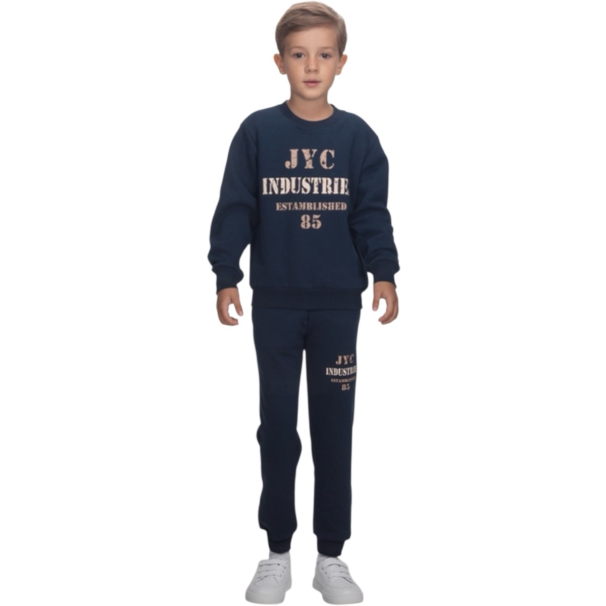 Joyce σετ φόρμας αγοριών με χνούδι σε μπλε χρώμα