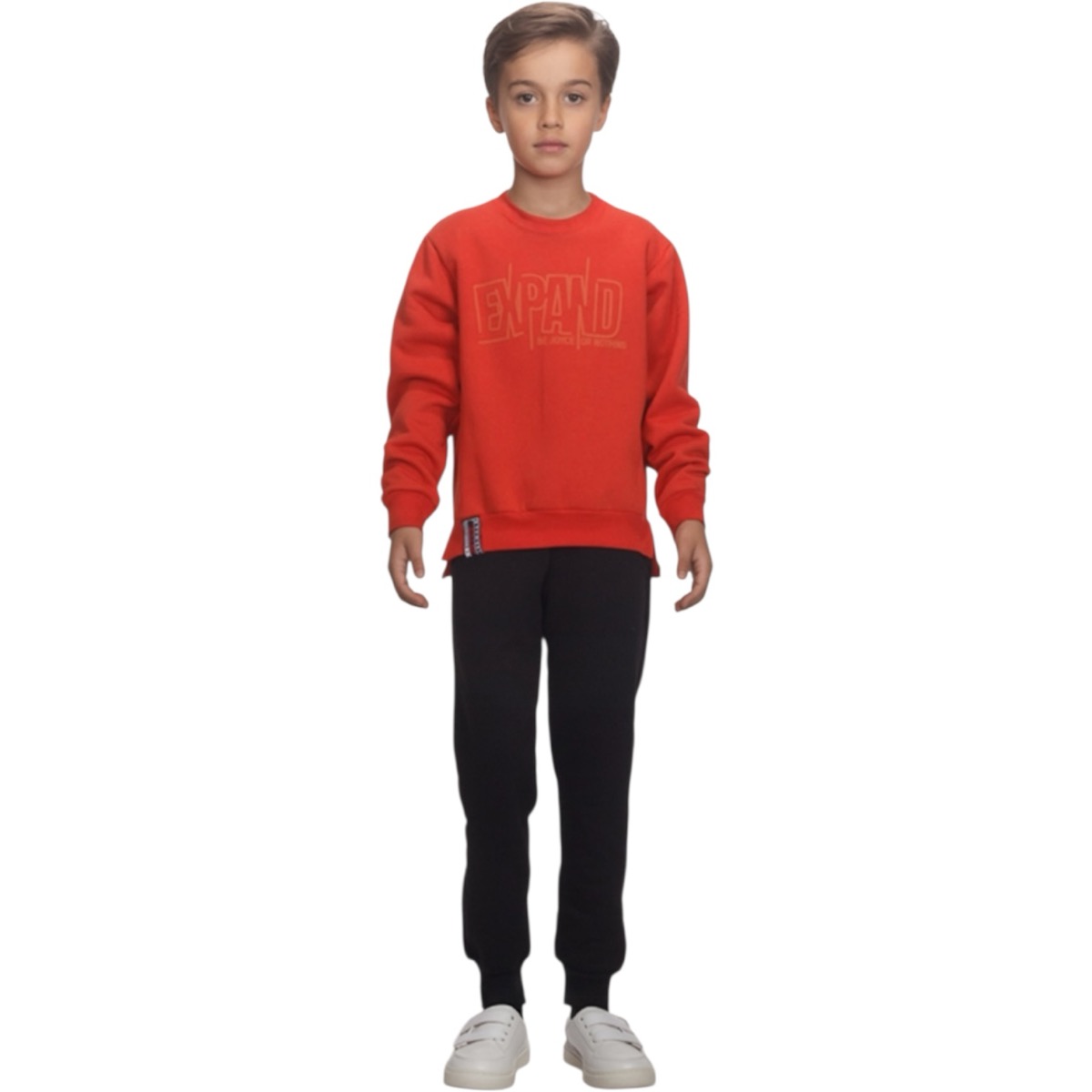 Joyce σετ φόρμας αγόρι πορτοκαλί με χνούδι