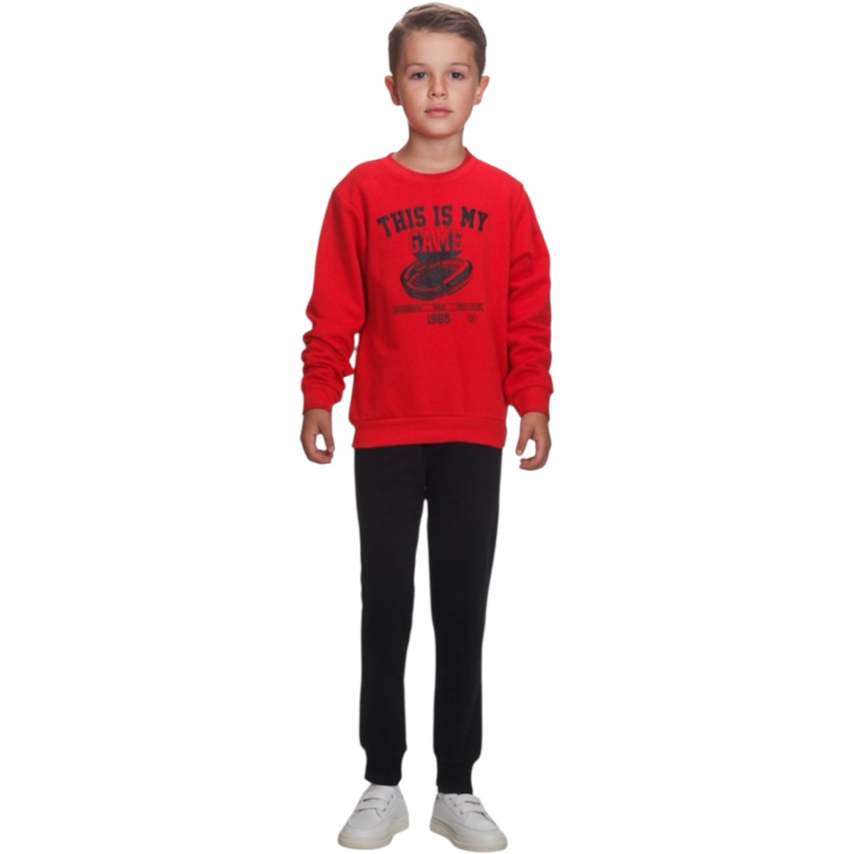 Joyce σετ φόρμας αγόρι λεπτό κόκκινο με στάμπα