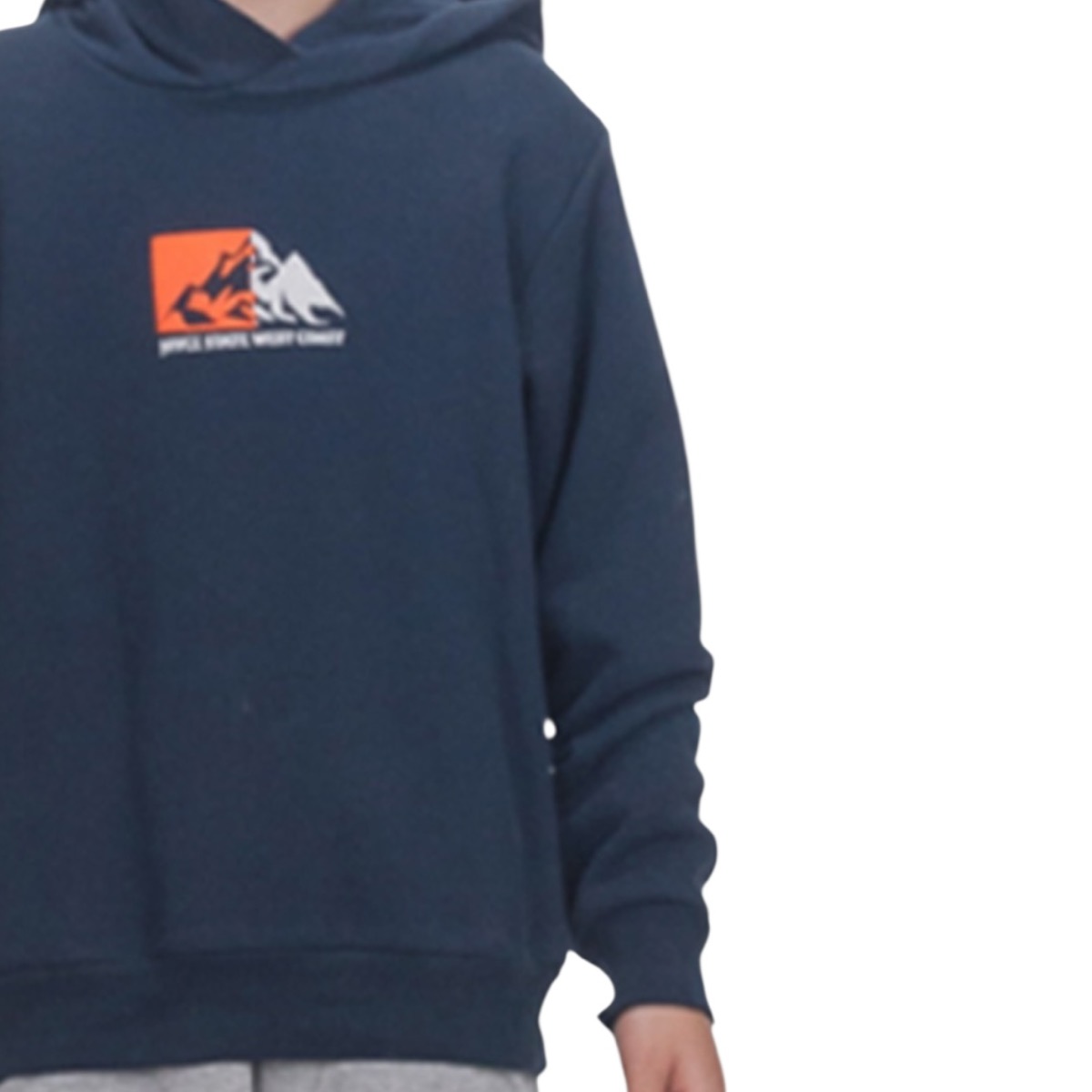 Μπλε παιδική μπλούζα με κουκούλα και στάμπα Joyce