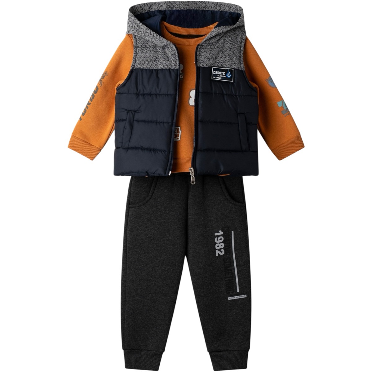 Σετ Hashtag αγόρι χειμώνας 3 τεμαχίων με χνούδι