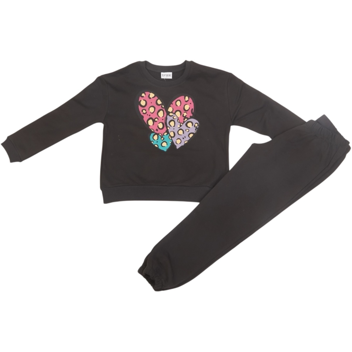 Σετ φόρμα Trax κορίτσι μαύρο χειμώνας με χνούδι