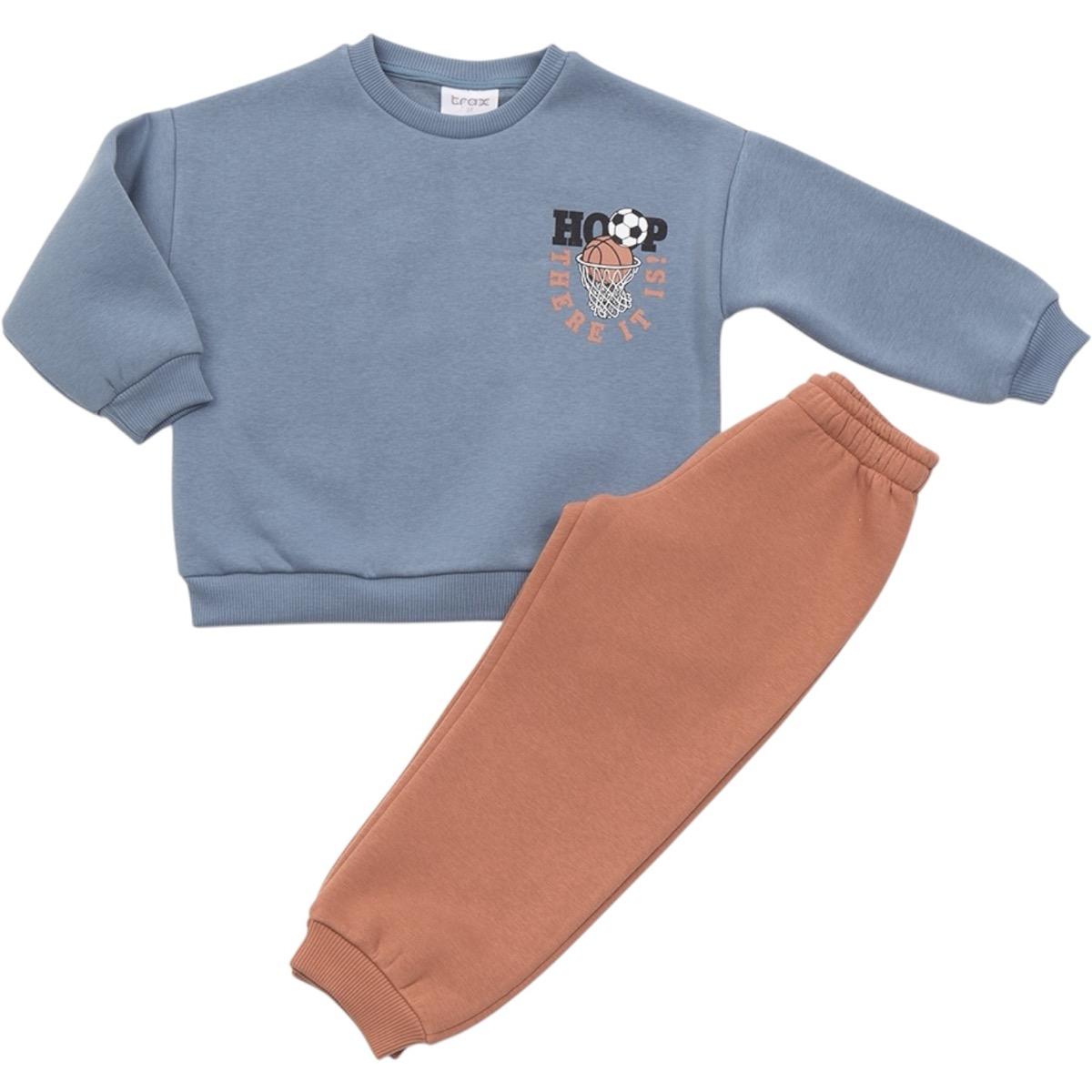 Trax σετ φόρμας αγόρι πετρόλ με χνούδι