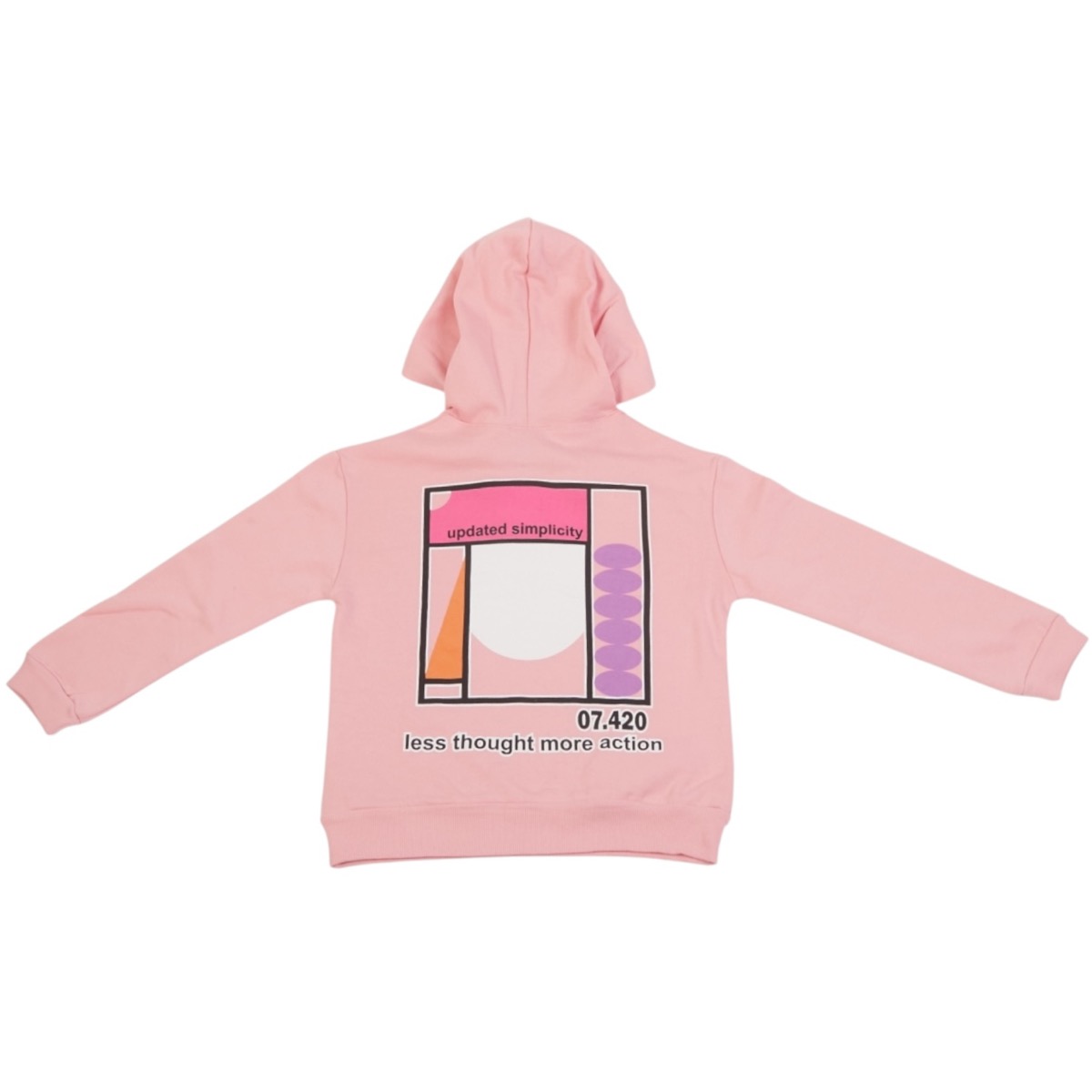 Ροζ μπλούζα με κουκούλα και μαύρο κολάν για κορίτσι