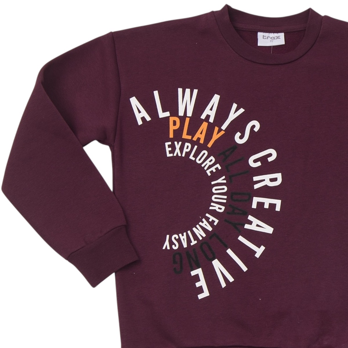 Μπορντό μπλούζα και μαύρο παντελόνι παιδικής φόρμας