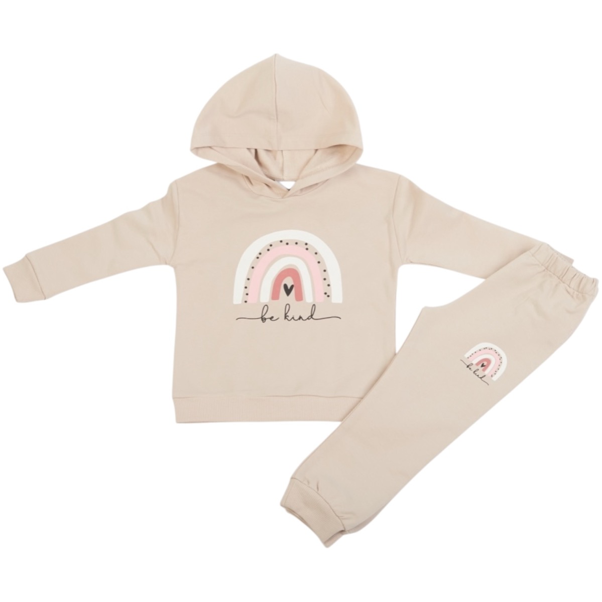Trax σετ φόρμας κορίτσι μπεζ με κουκούλα