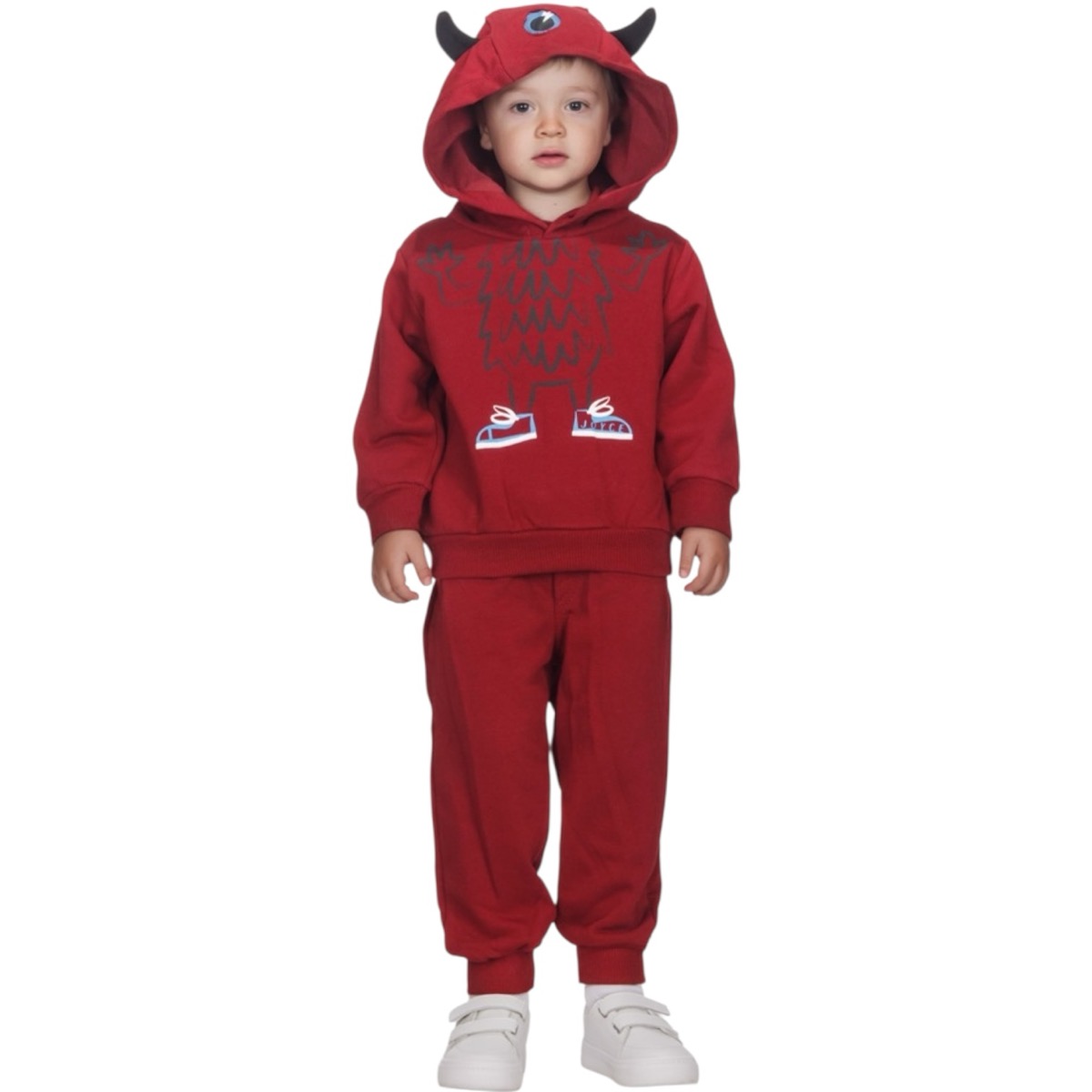 Joyce σετ φόρμας αγόρι μπορντό με κουκούλα