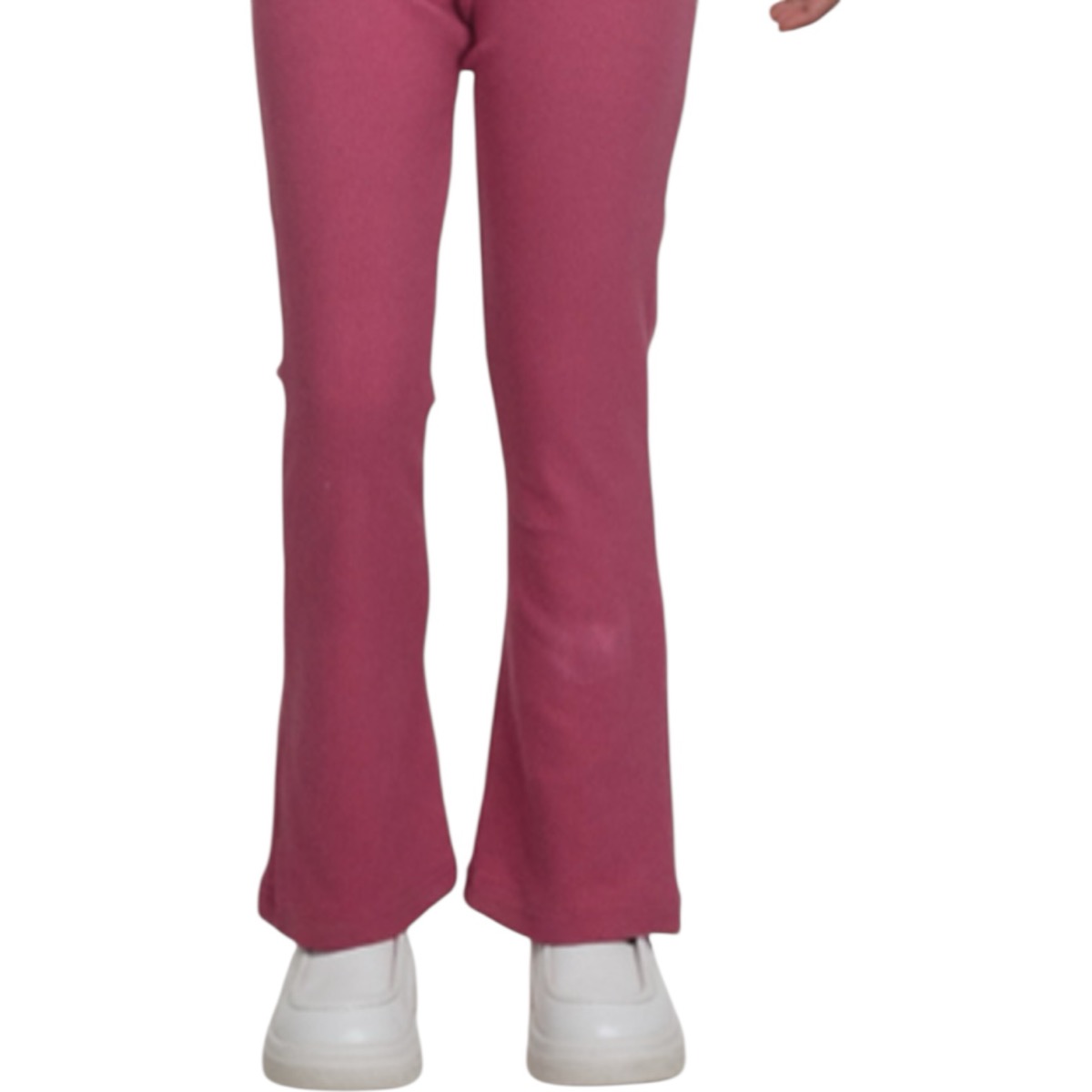 Μοβ παιδικό παντελόνι flair κορίτσι με χνουδωτή υφή