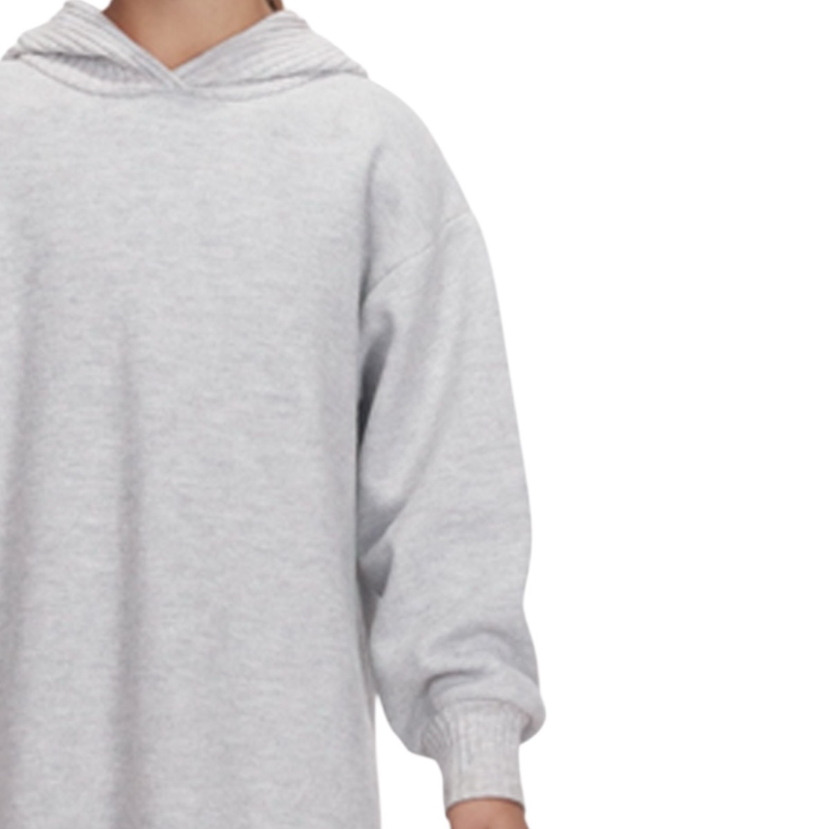 Παιδική μακριά μπλούζα κορίτσι γκρι με φούτερ υφή