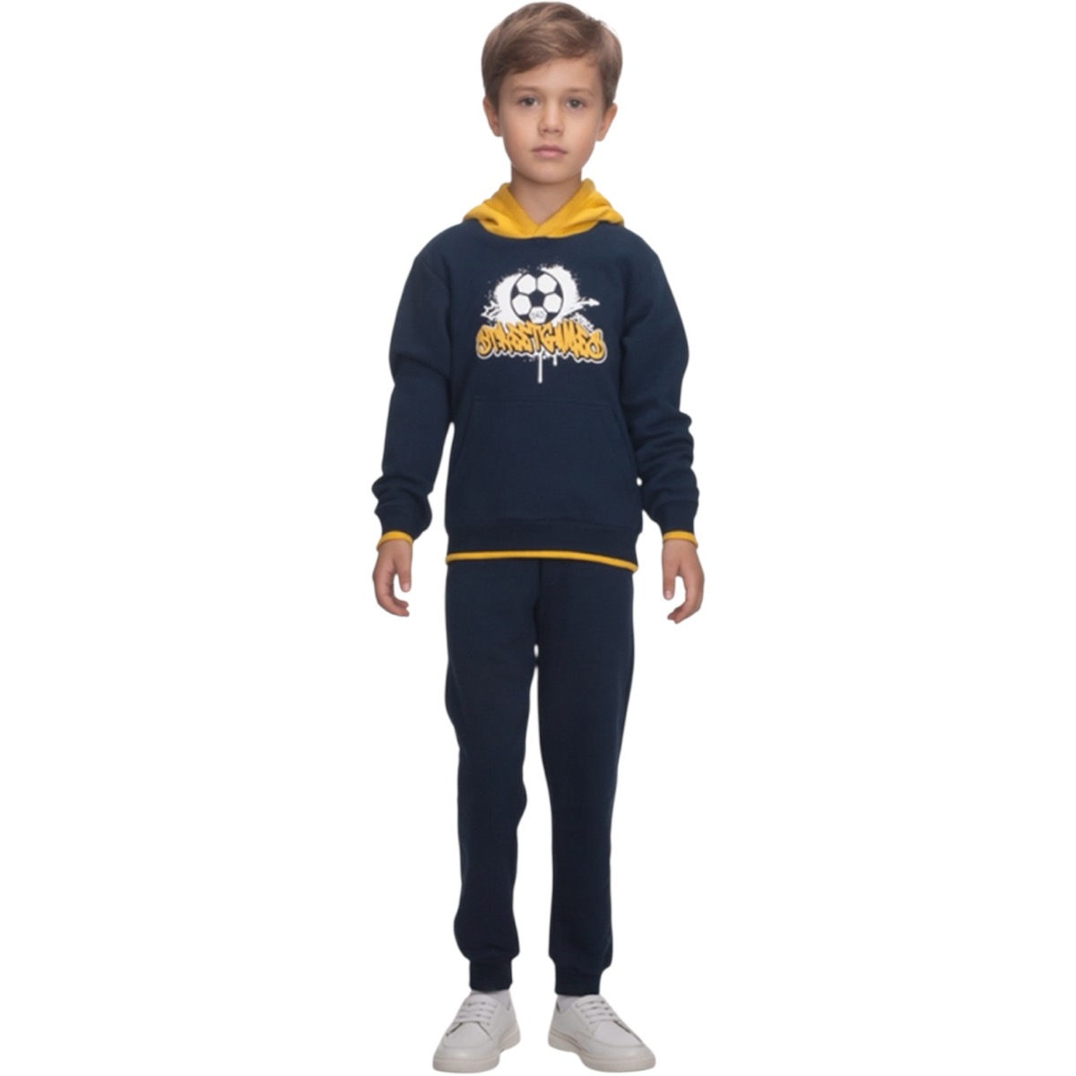 Σκούρο μπλε σετ φόρμας με κουκούλα για αγόρια