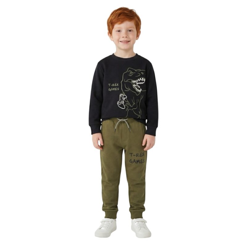 Funky σετ φόρμας με χνούδι «T-Rex Games»