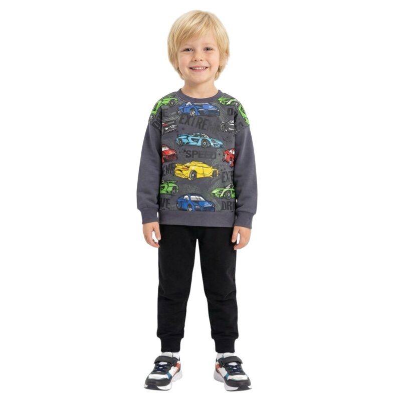 Funky σετ φόρμας με χνούδι «Drive and Win»