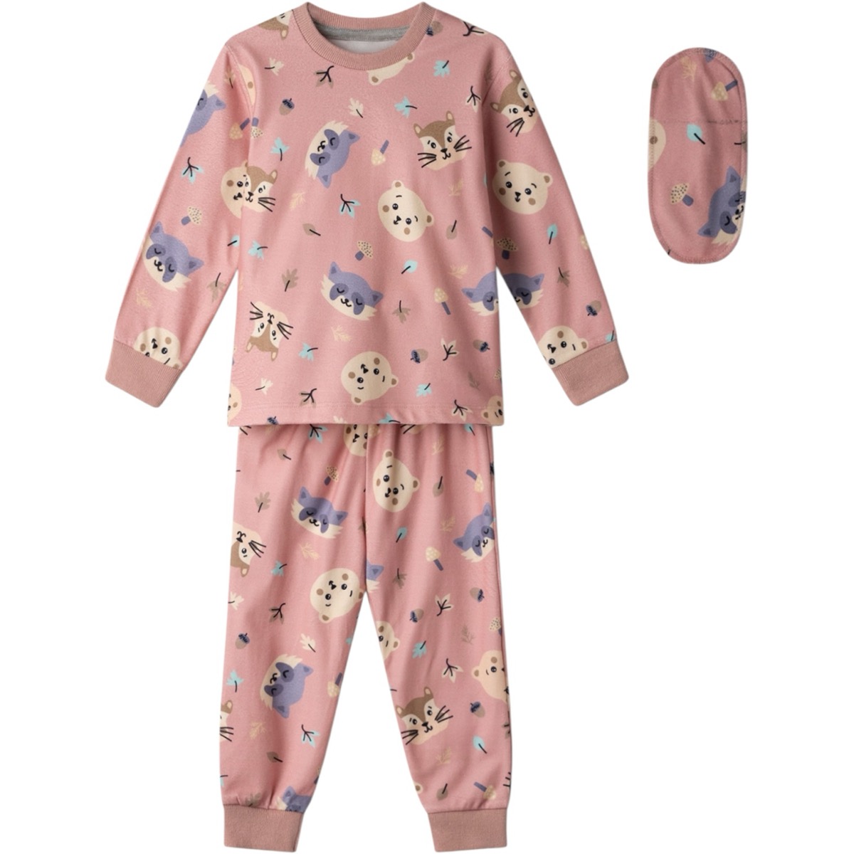 Εβίτα παιδική βελουτέ πιτζάμα κορίτσι με μάσκα ύπνου