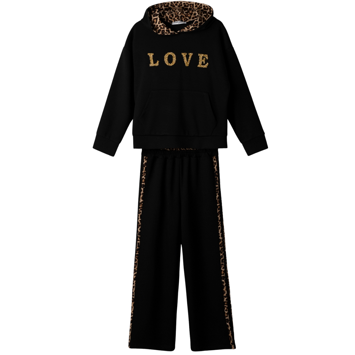 Μαύρη μπλούζα Εβίτα με πέτρες και παντελόνα