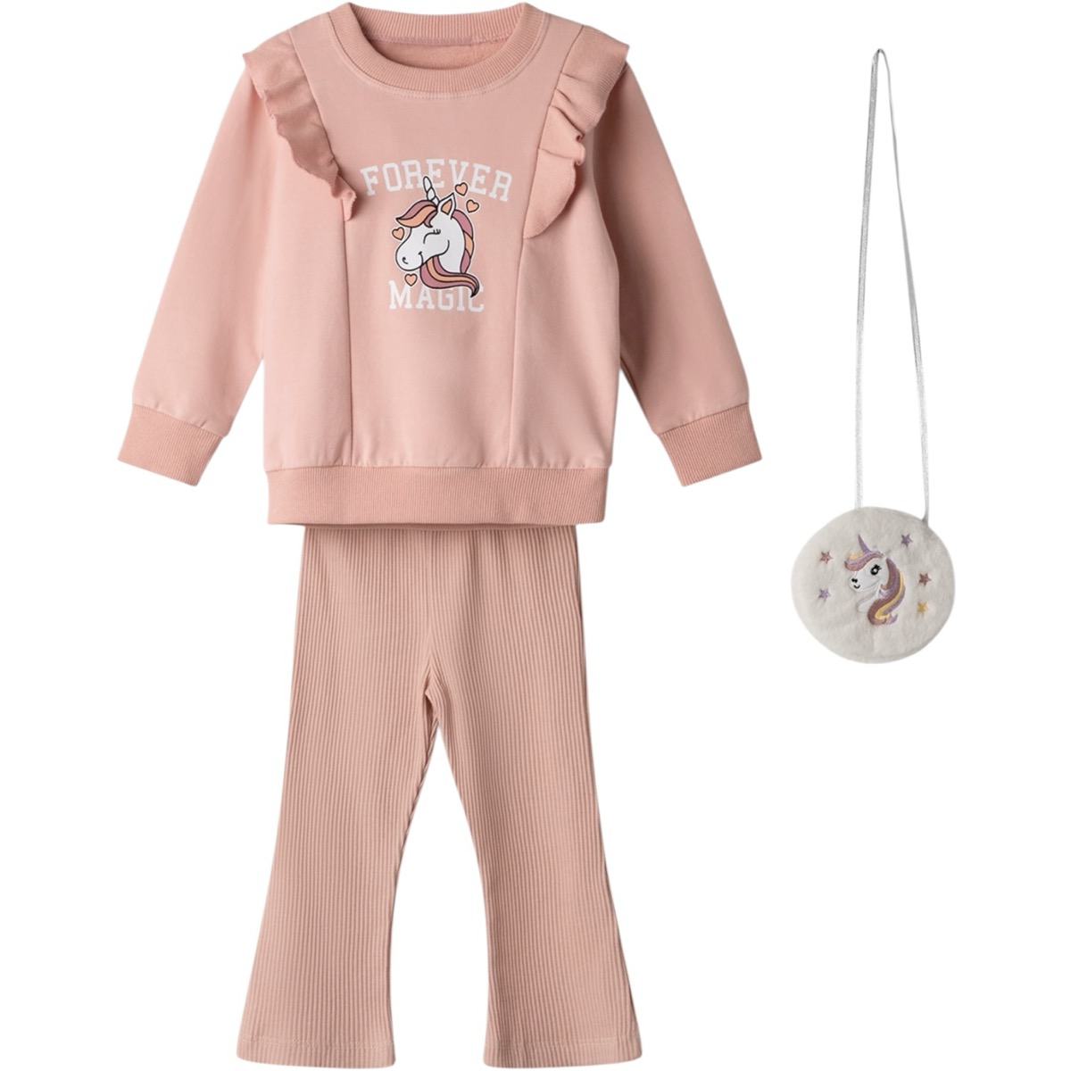 Εβίτα παιδικό σετ κορίτσι σομόν με άνεση και παιχνιδιάρικο στυλ