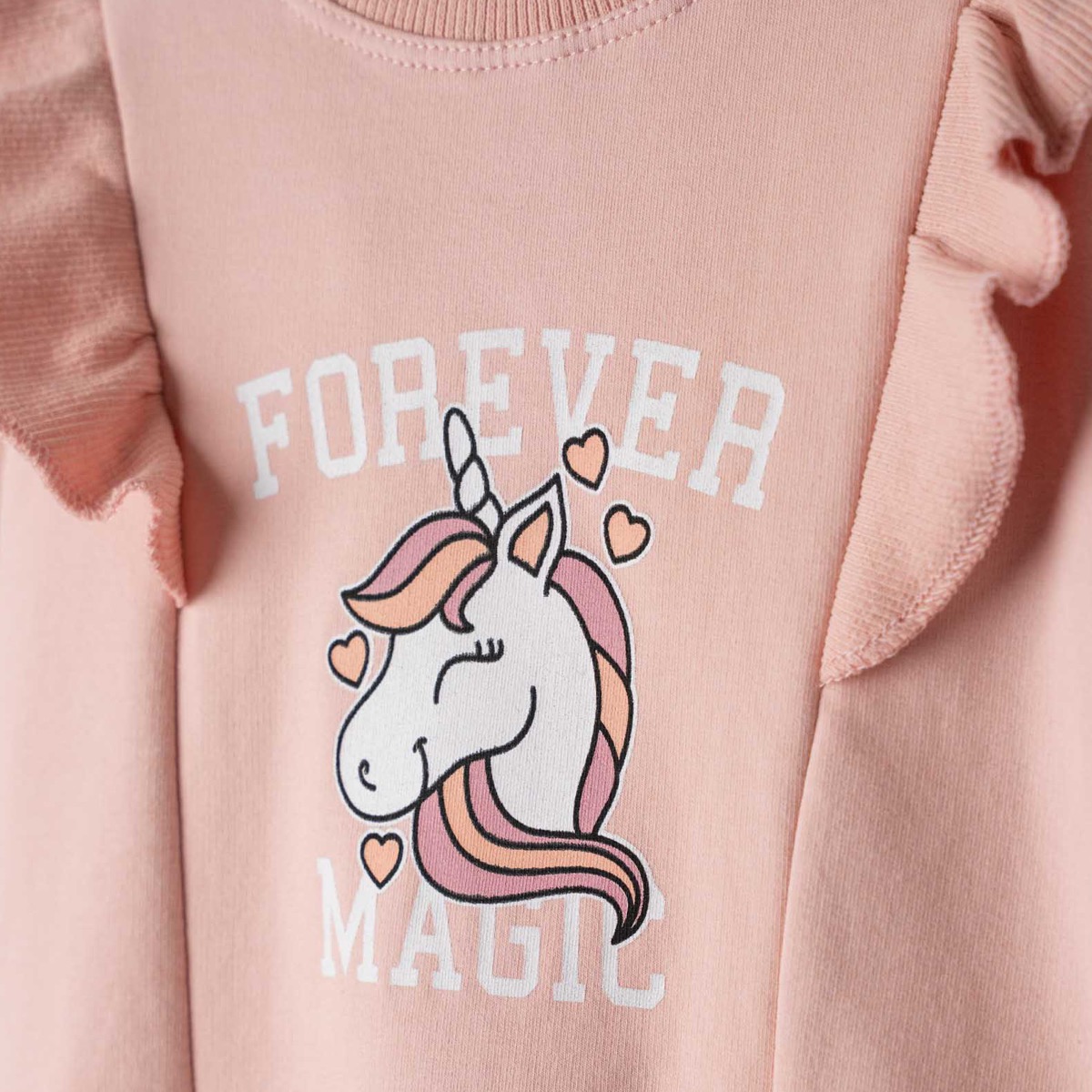 Παιδική μπλούζα φούτερ με χνούδι και μονόκερο για κορίτσι