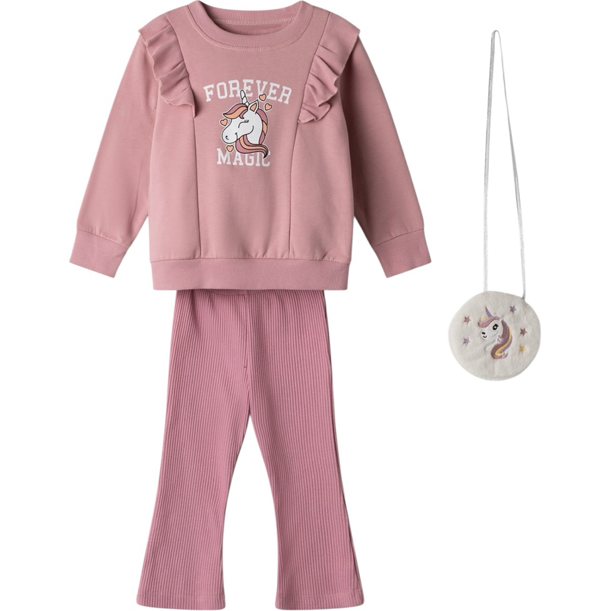 Εβίτα σετ κορίτσι ροζ με κολάν και φούτερ