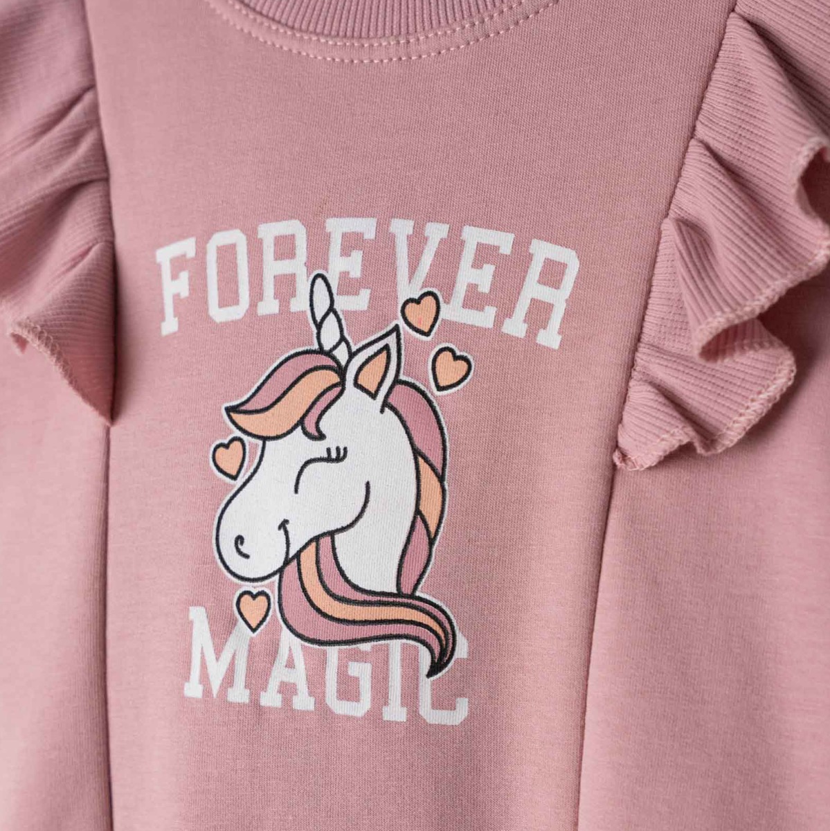 Παιδική μπλούζα φούτερ με χνούδι και μονόκερο για κορίτσια