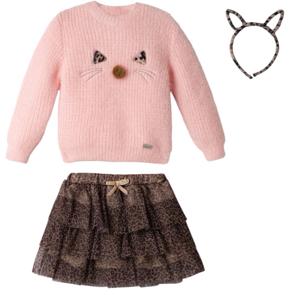 Εβίτα σετ κορίτσι μοχέρ και φούστα με στέκα