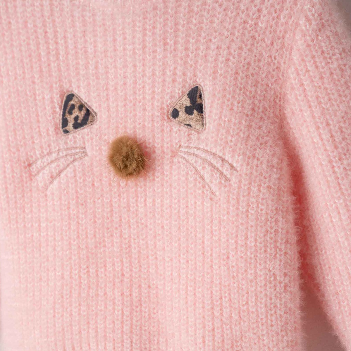 Ροζ μοχέρ μπλούζα Εβίτα με απλικέ σχέδια για κορίτσια