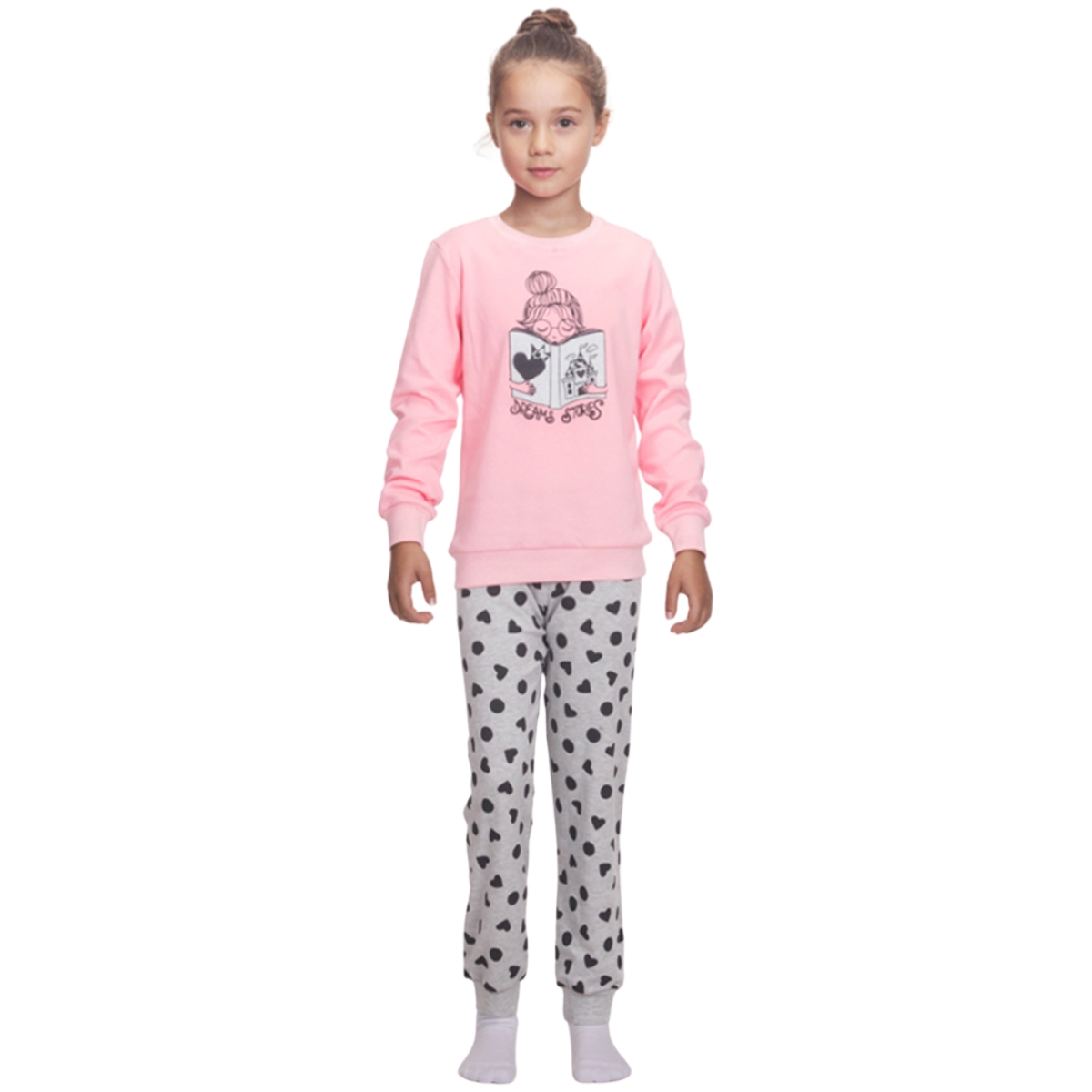 Dreams κοριτσίστικη πιτζάμα μοβ γκρι