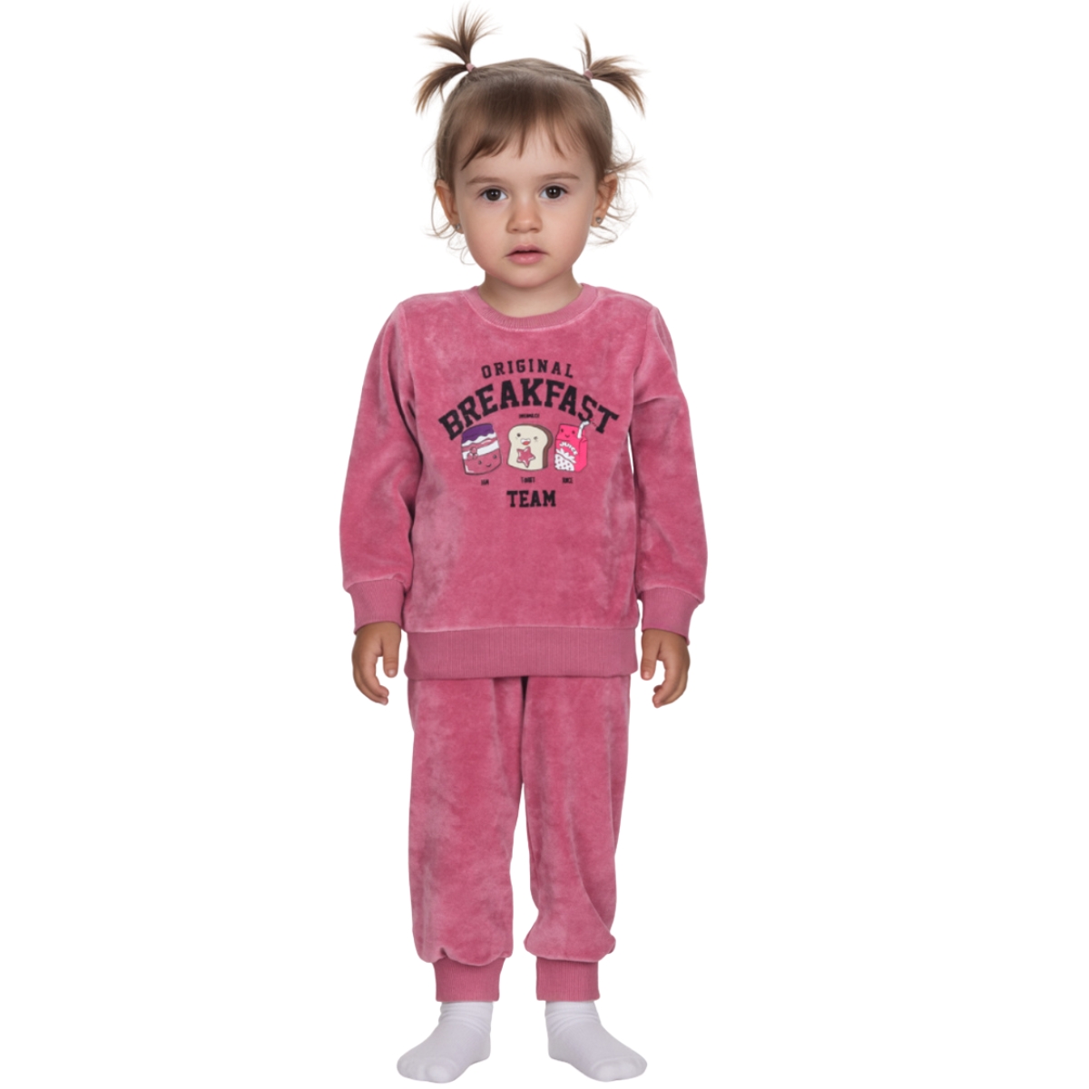 Dreams βελουτέ πιτζάμα για κορίτσι σε μοβ χρώμα