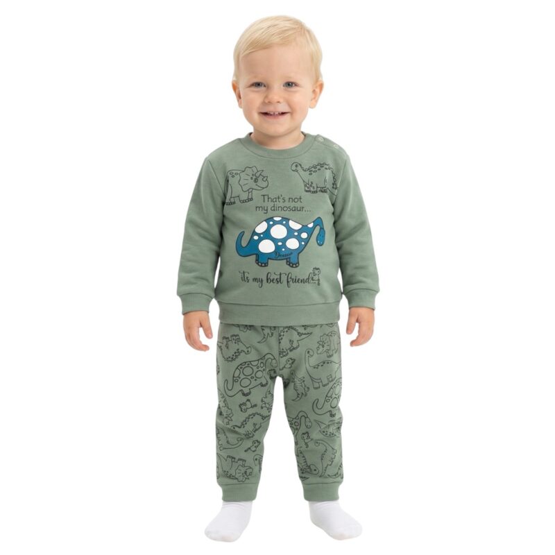 Dreams βρεφική πιτζάμα με χνούδι «Dino’s Green Dreams»