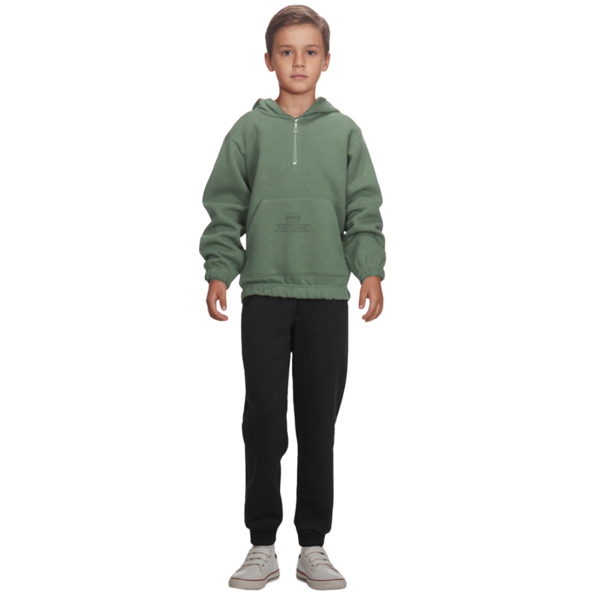 Πράσινο μαύρο σετ φόρμας Green Attached για αγόρια