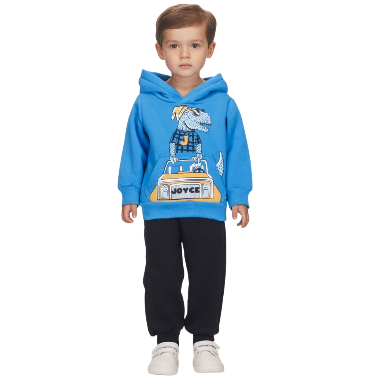Joyce σετ φόρμα αγόρι μπλε μπλούζα με κουκούλα και τσέπη μάρσιππο
