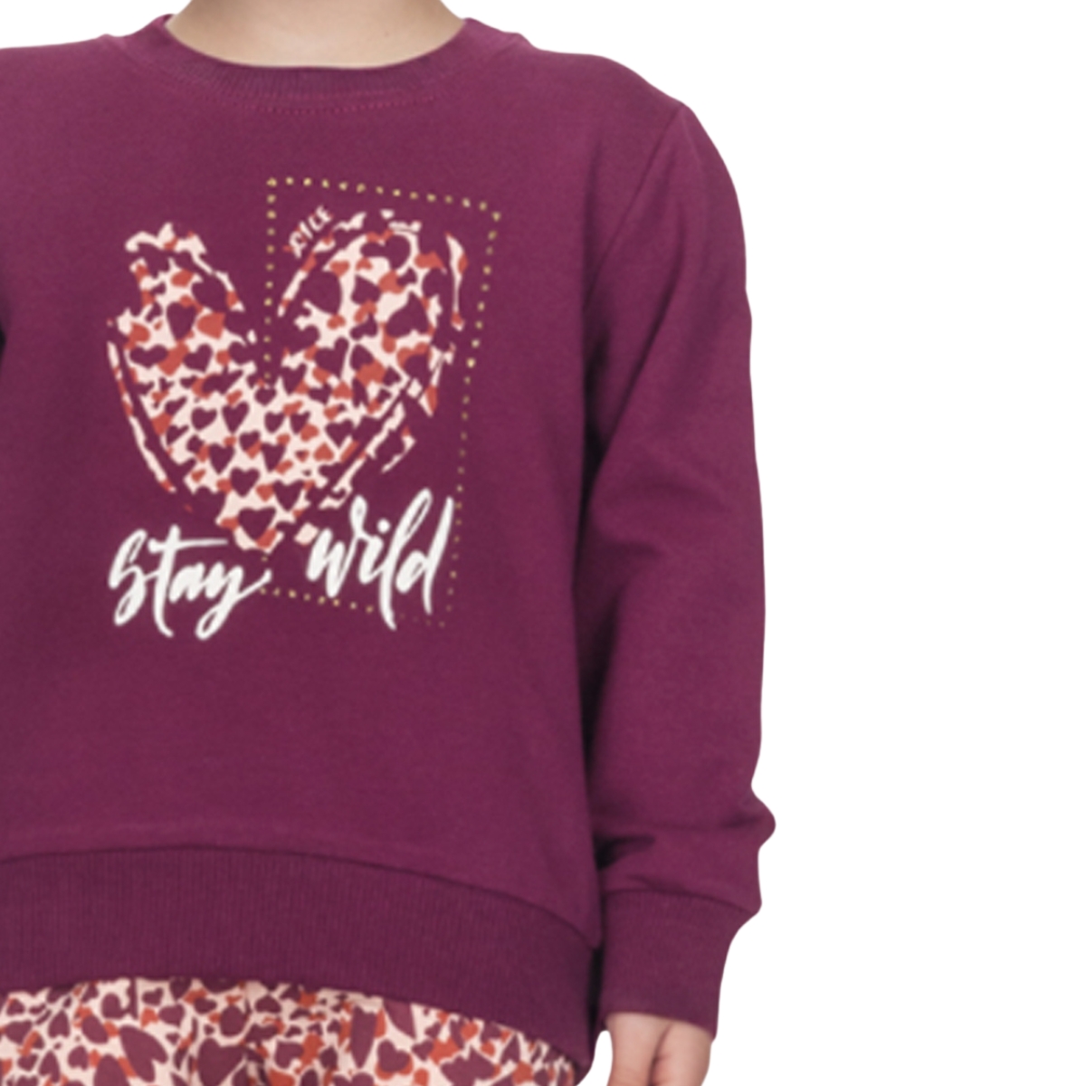 Ζεστό σετ κορίτσι μοβ Joyce με χνούδι για άνετη καθημερινή χρήση