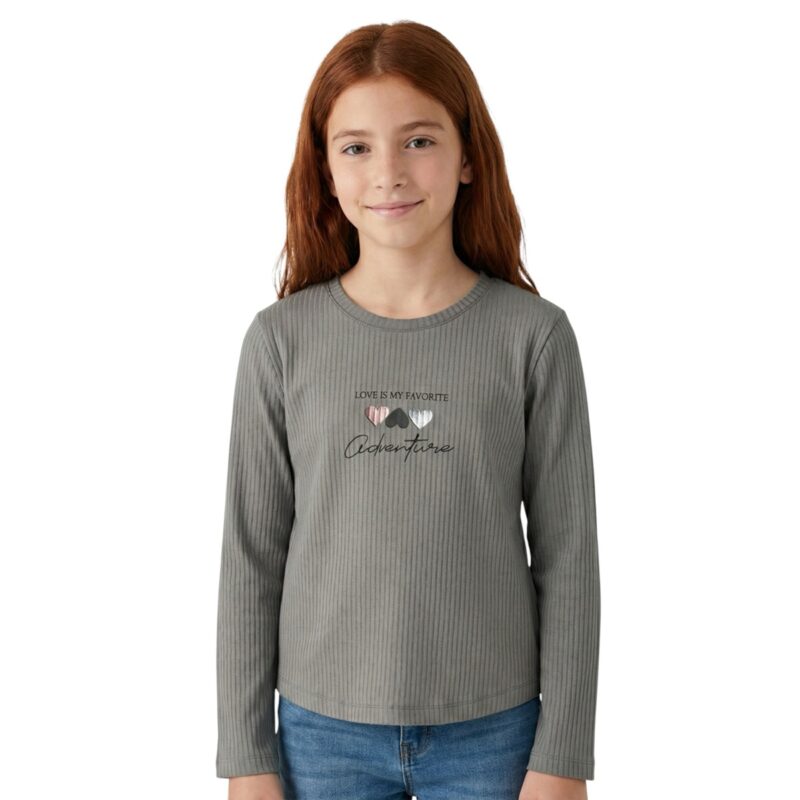 Εβίτα μακρυμάνικη μπλούζα από λεπτό ύφασμα «Grey Adventure»