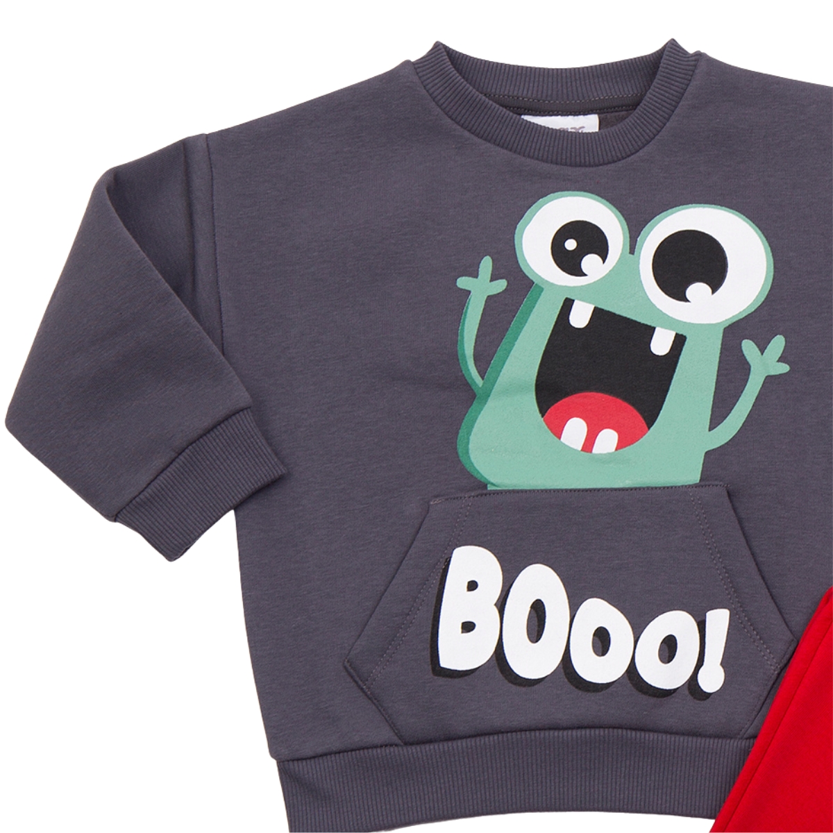 Γκρι μπλούζα με κόκκινο παντελόνι για αγόρια χειμώνα