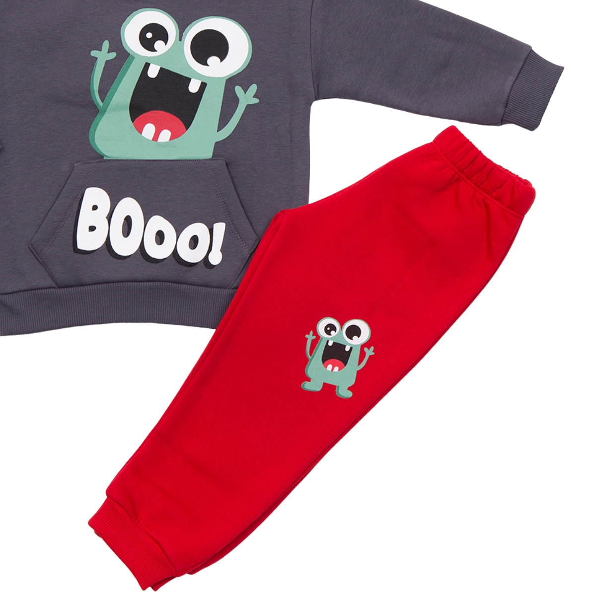 Σετ φόρμας από βαμβάκι με πολυεστέρα και χνούδι για ζεστασιά