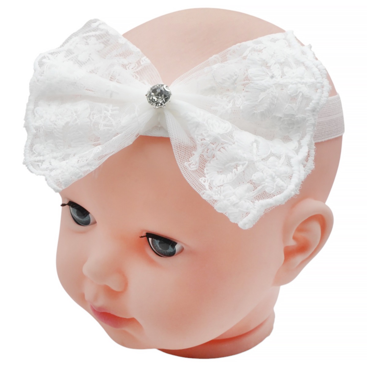 Κορδέλα μαλλιών Defne White Lace