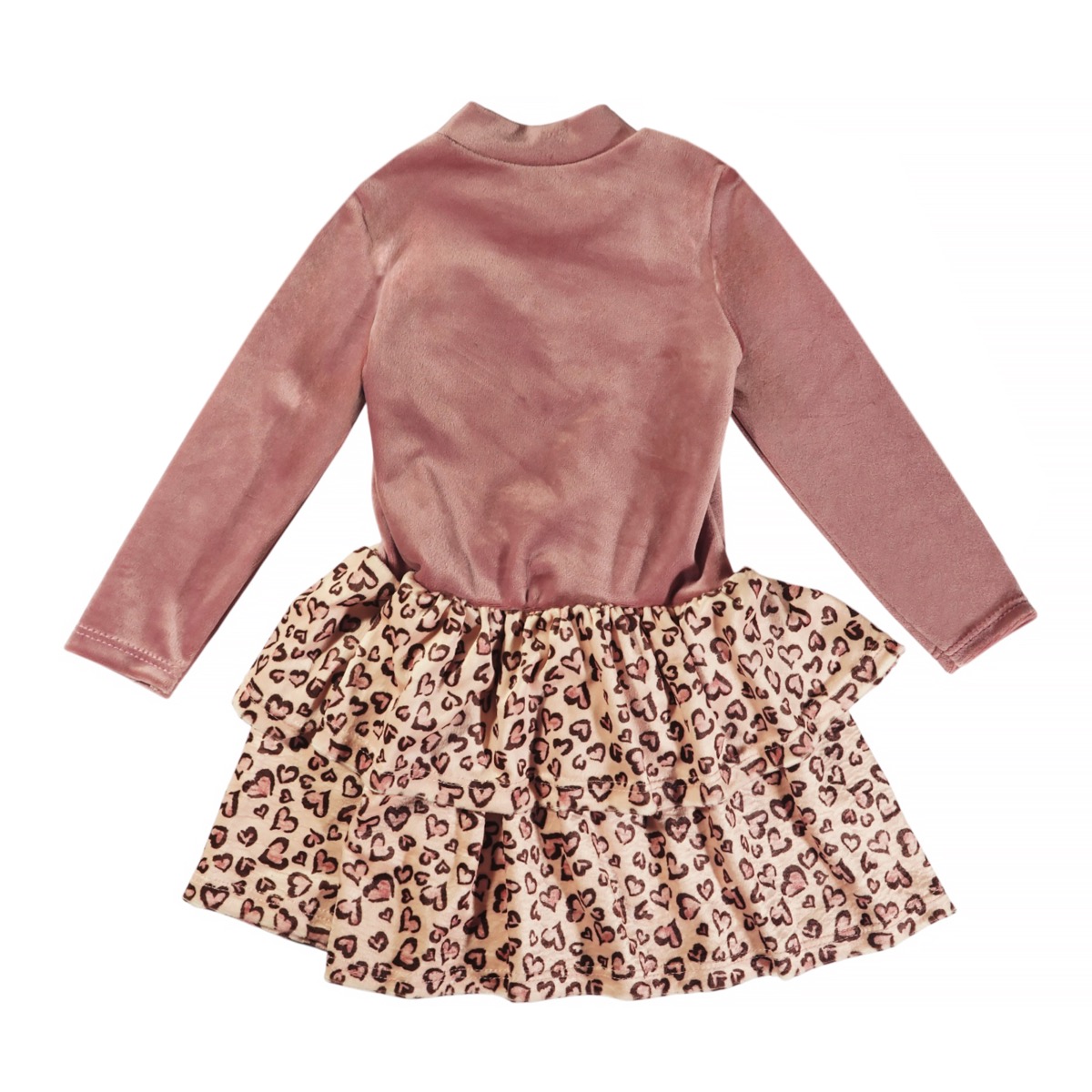 Φόρεμα σάπιο μήλο λεοπάρ για κορίτσι