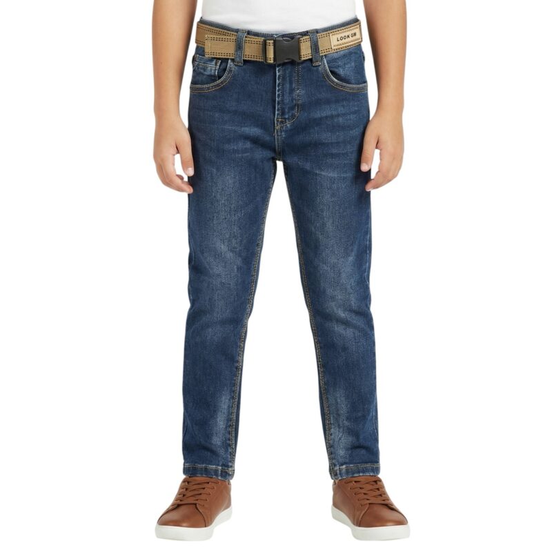 Run Boy τζιν παντελόνι slim line με ζώνη «True Comfort»