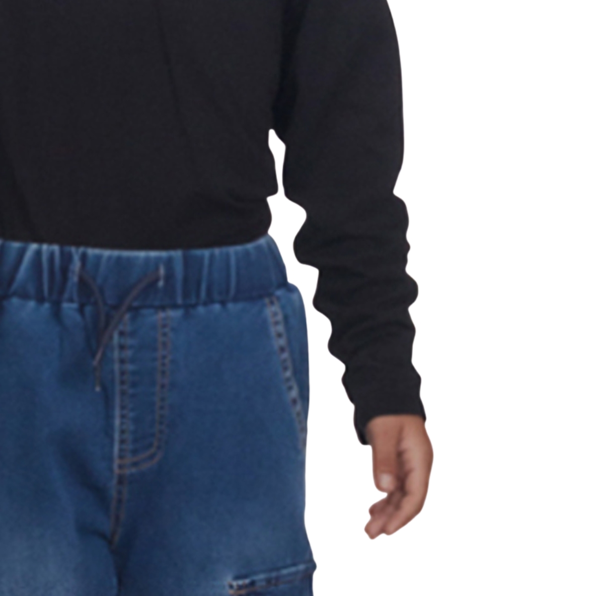 Παιδικό παντελόνι τζιν με κορδόνι και λάστιχο