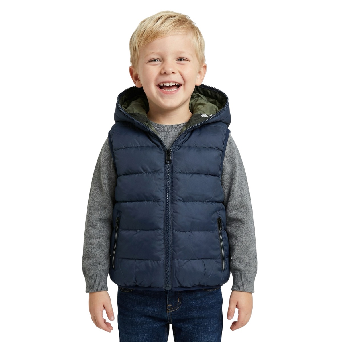 Joyce αμάνικο puffer μπουφάν «Blue Thunder»