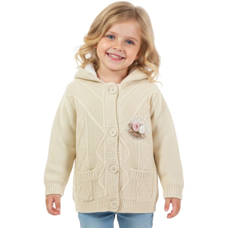 Lolitop Kids πλεκτή ζακέτα με κουκούλα και επένδυση «Classical»