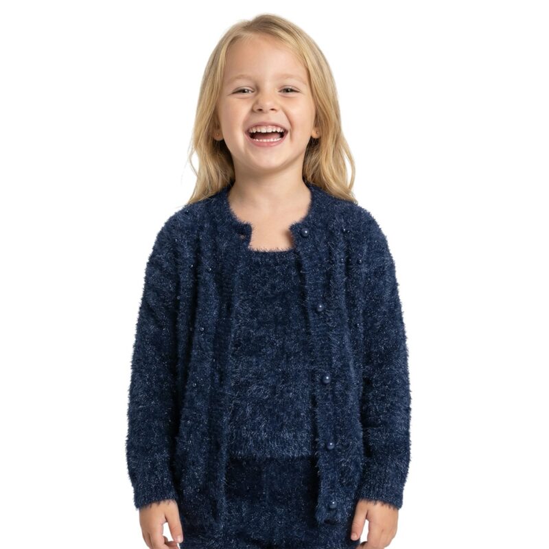 Lolitop Kids σετ ζακετούλα με μπλουζάκι τύπου μοχέρ «Blue Princess»