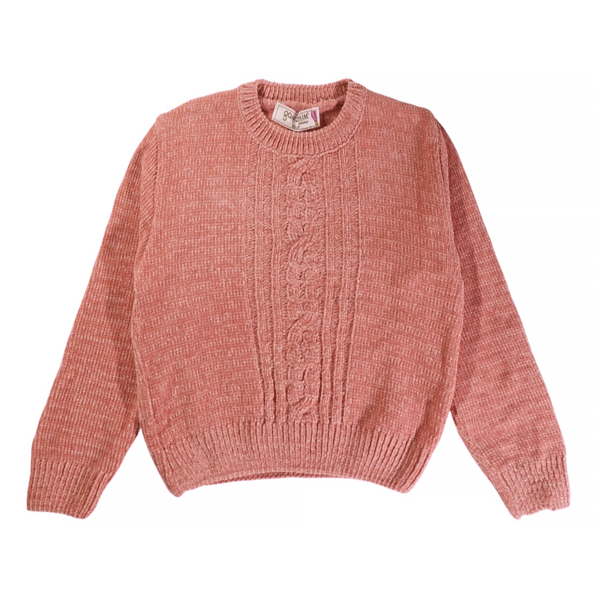 Gamzelim πλεκτό πουλόβερ σε σομόν χρώμα με διακριτικά σχέδια