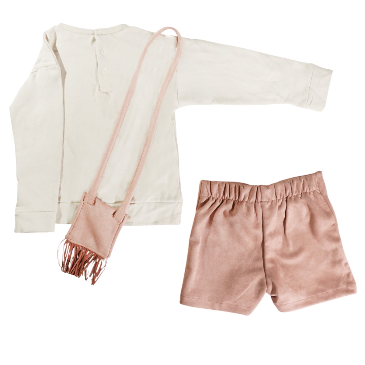 Gamzelim κοριτσίστικο σετ με μπλούζα σορτσάκι και αξεσουάρ