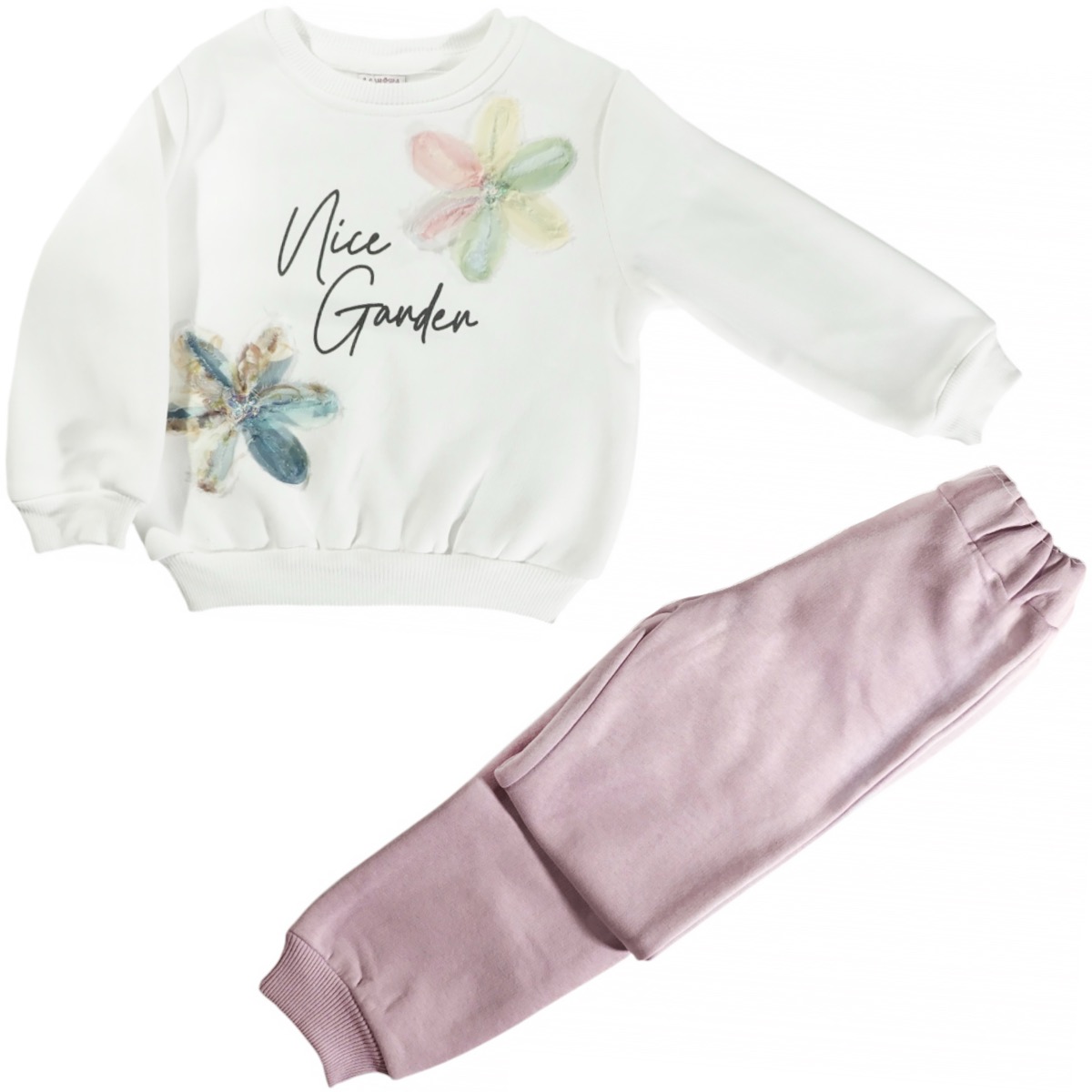 Σετ φόρμας Lupita χνούδι μοβ για κορίτσι με φούτερ και παντελόνι