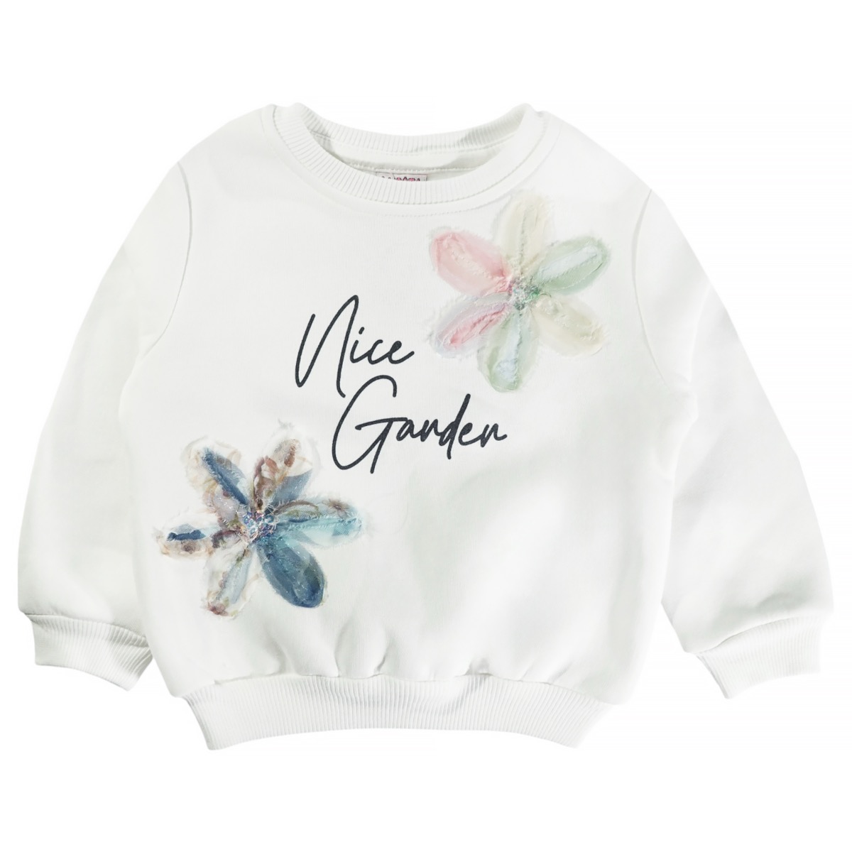 Lupita λευκή φούτερ μπλούζα με τούλινο απλικέ σχέδιο για κορίτσι