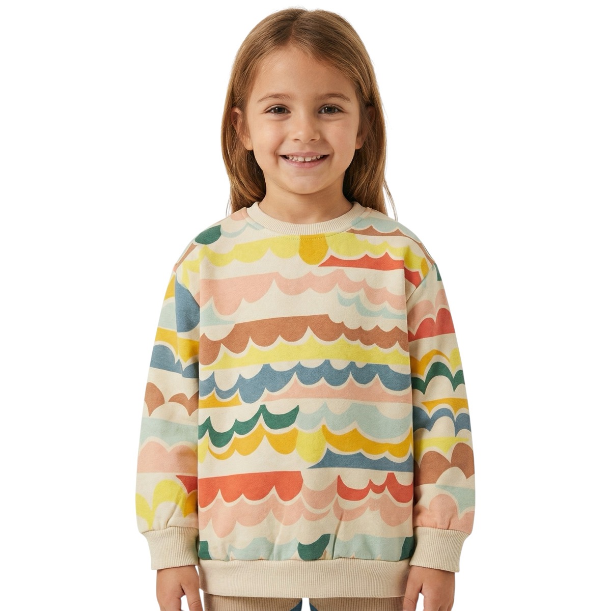 Difa φούτερ μπλούζα με χνούδι «Rainbow»